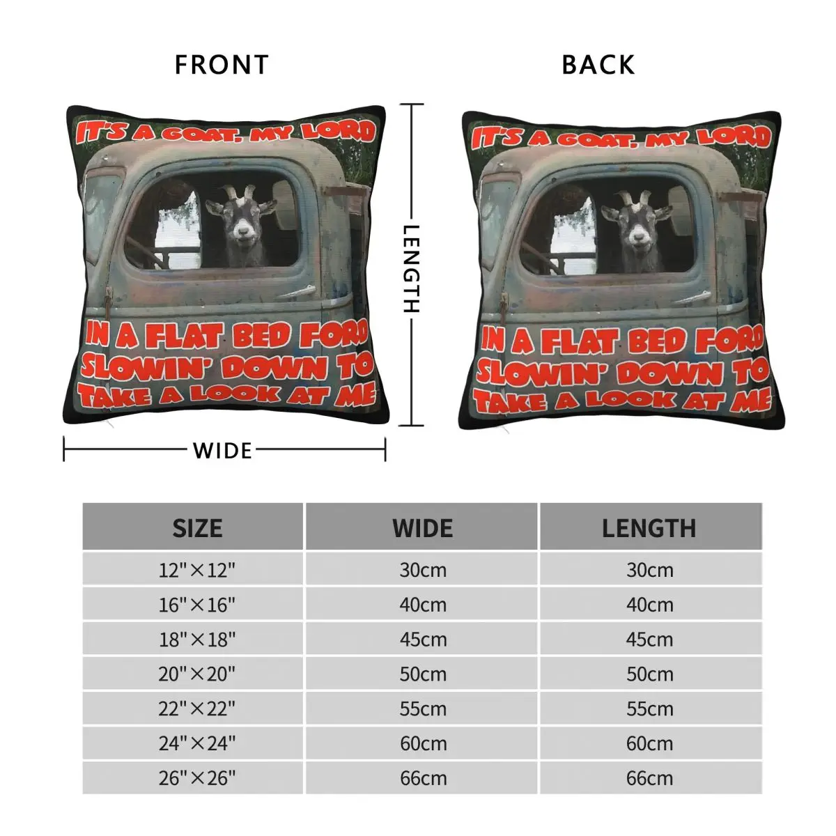 It's A Goat My Lord In A Flat Bed Car Square Pillowcase Polyester Linen Velvet Creative Zip Decor Home Cushion Cover 18