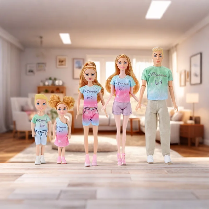 5 Person Families Set Sister Brother Mother Father Play Toy Kids Toys Fast Shipping Thing Best Birthday Present For Children DIY view 5