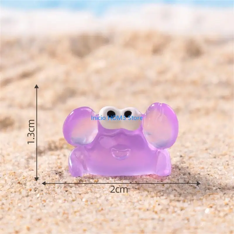 A5YD Set of 20 Glowing Resins Crabs Figurine Desk Decors With Nighttimes Luminously For Landscape Mystical Ambiances