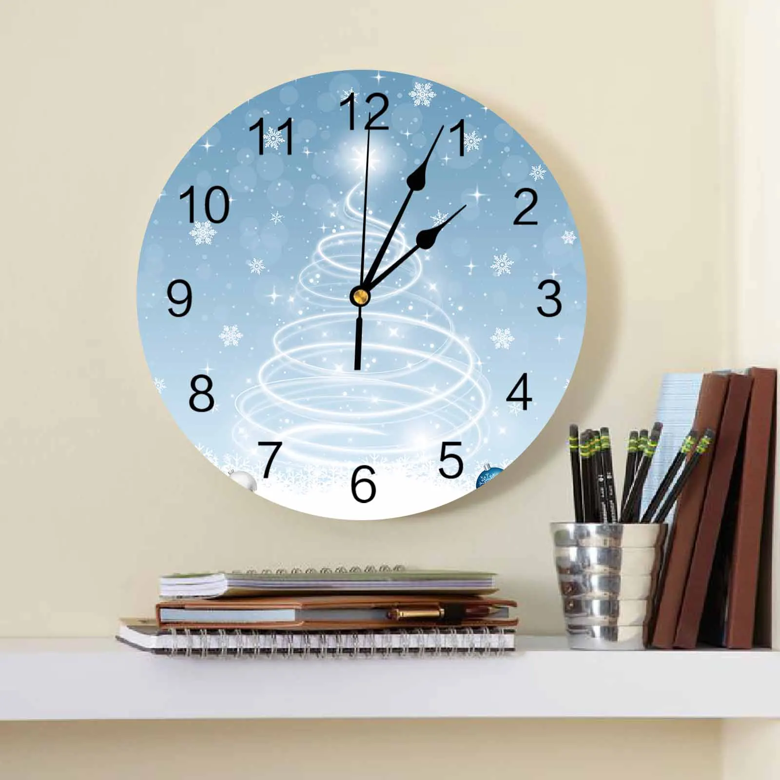 Christmas Winter Ball Wall Clock Large Modern Kitchen Dinning Round Wall Clocks Watches Living Room