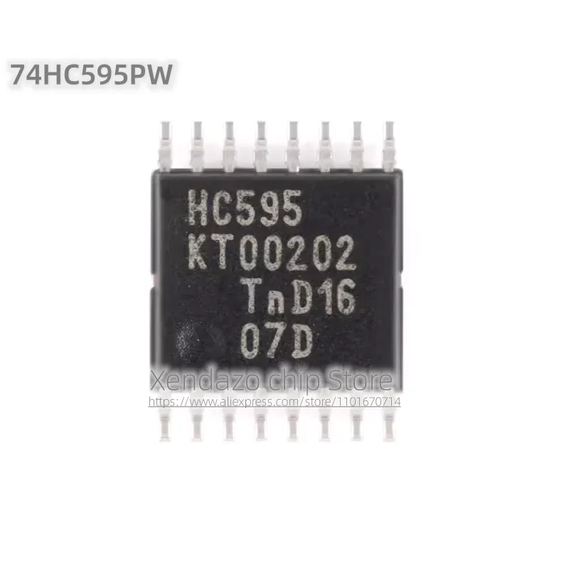 10pcs/lot 74HC595PW Silk screen printing HC595 TSSOP-16 package Original genuine 8-bit output shift register logic chip