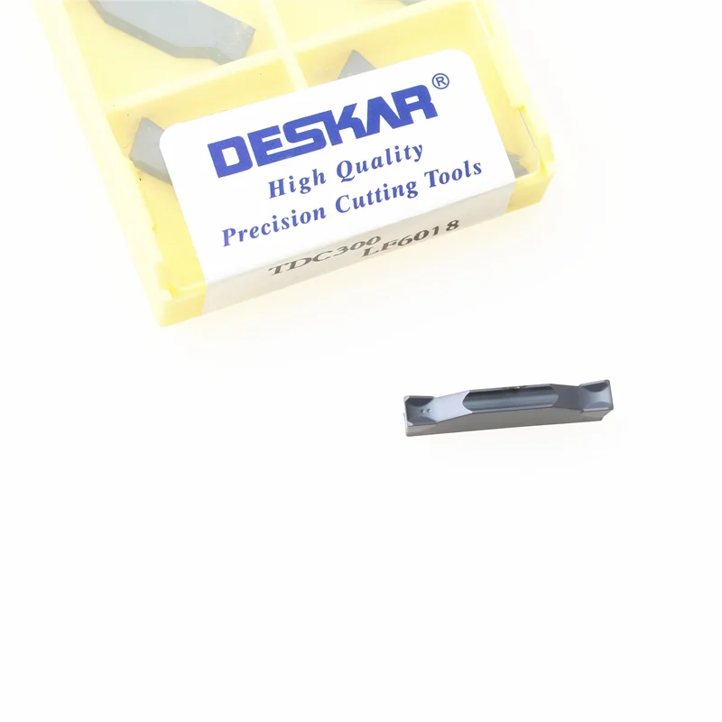 Deskar الأصلي الحز Cnc إدراج Tdc200 Tdc3 Tdc4 Tdt2 Tdt3 Tdt4 Lf6018 2 مللي متر 3 مللي متر مخرطة باستخدام الحاسب الآلي الحز كربيد إدراج أدوات القطع والحز لأجزاء الفولاذ المقاوم للصدأ والصلب