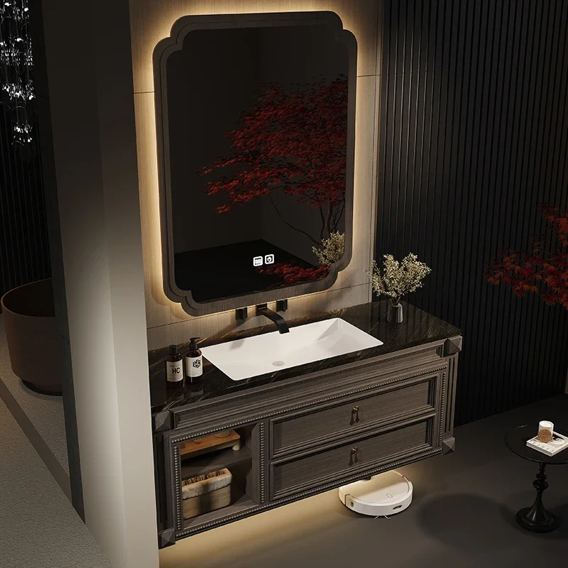 Universal Bathroom Cabinet Organizer Storage Mirror Minimalist Bathroom Cabinet Vanity Wood Aesthetic Gabinete Hotel Furniture