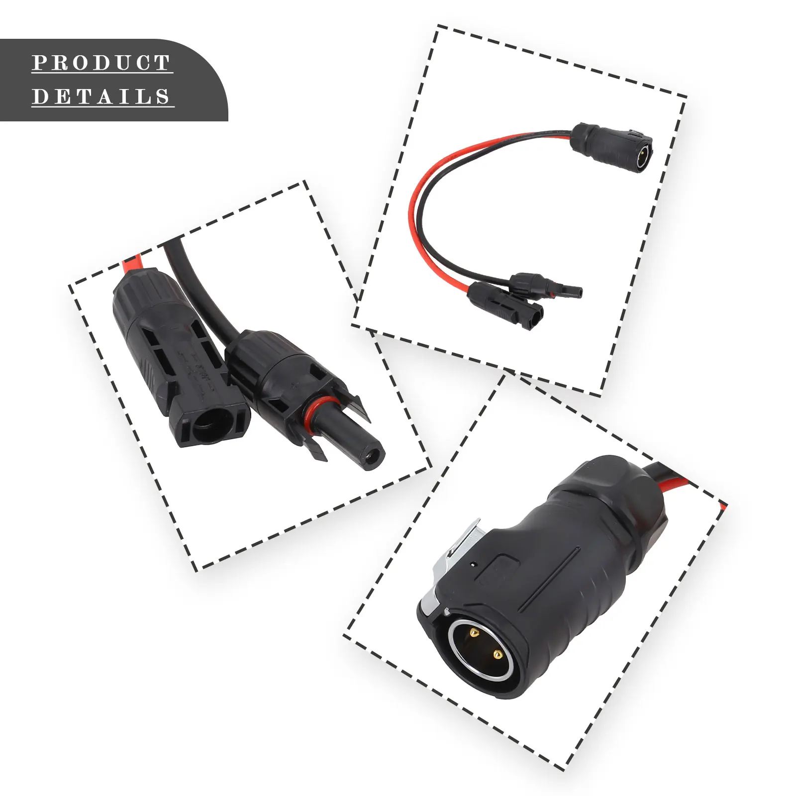 2 Pin Power Connector Adapter Cable 10AWG for Hella Solar Panel Battery Power 40cm Length Designed for Harsh Environments