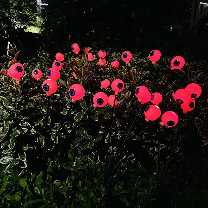 6 تصميم مقلة العين المخيفة LED مع أضواء خضراء متوهجة ديكور حديقة الهالوين للحديقة والفناء في الهواء الطلق أضواء حمراء مقاومة للماء 301