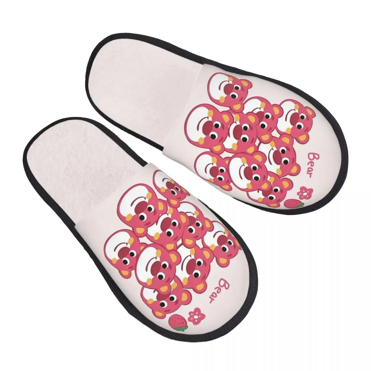 

Custom Lotso Soft Memory Foam House Slippers Women Strawberry Bear Cartoon Comfy Warm Anti-skid Sole Slipper