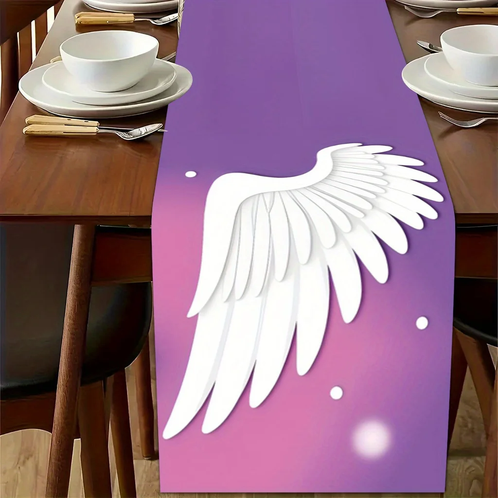 1 Piece of Love Wings Moon Table Runner, Suitable for Farmhouse, Indoor, Kitchen, Celebrations, Table Decoration, Restaurant, and Banquet Decoration Supplies