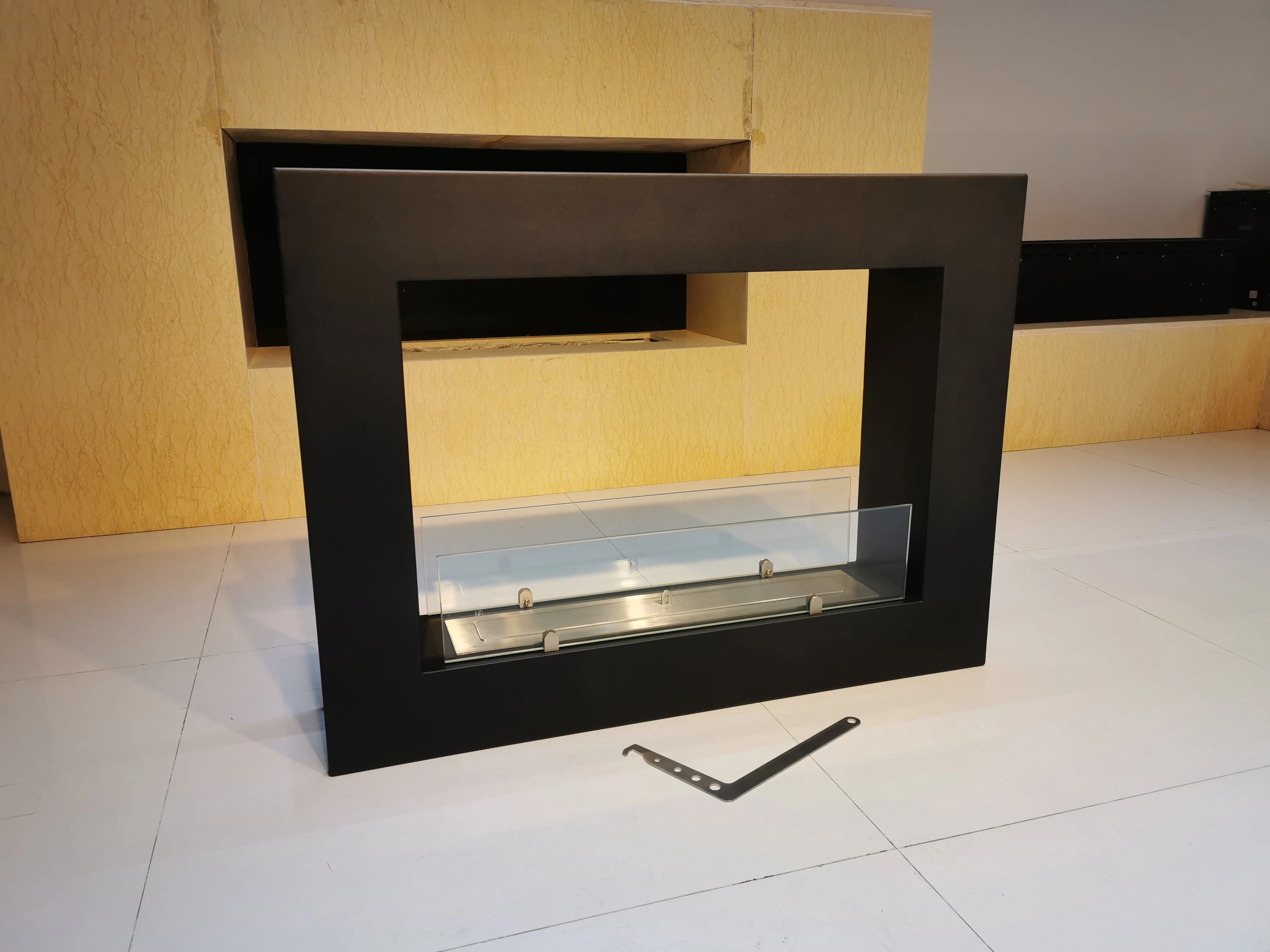 FW Framed Manual Bioethanol Fireplace – Freestanding Stainless Steel | SXFireplace