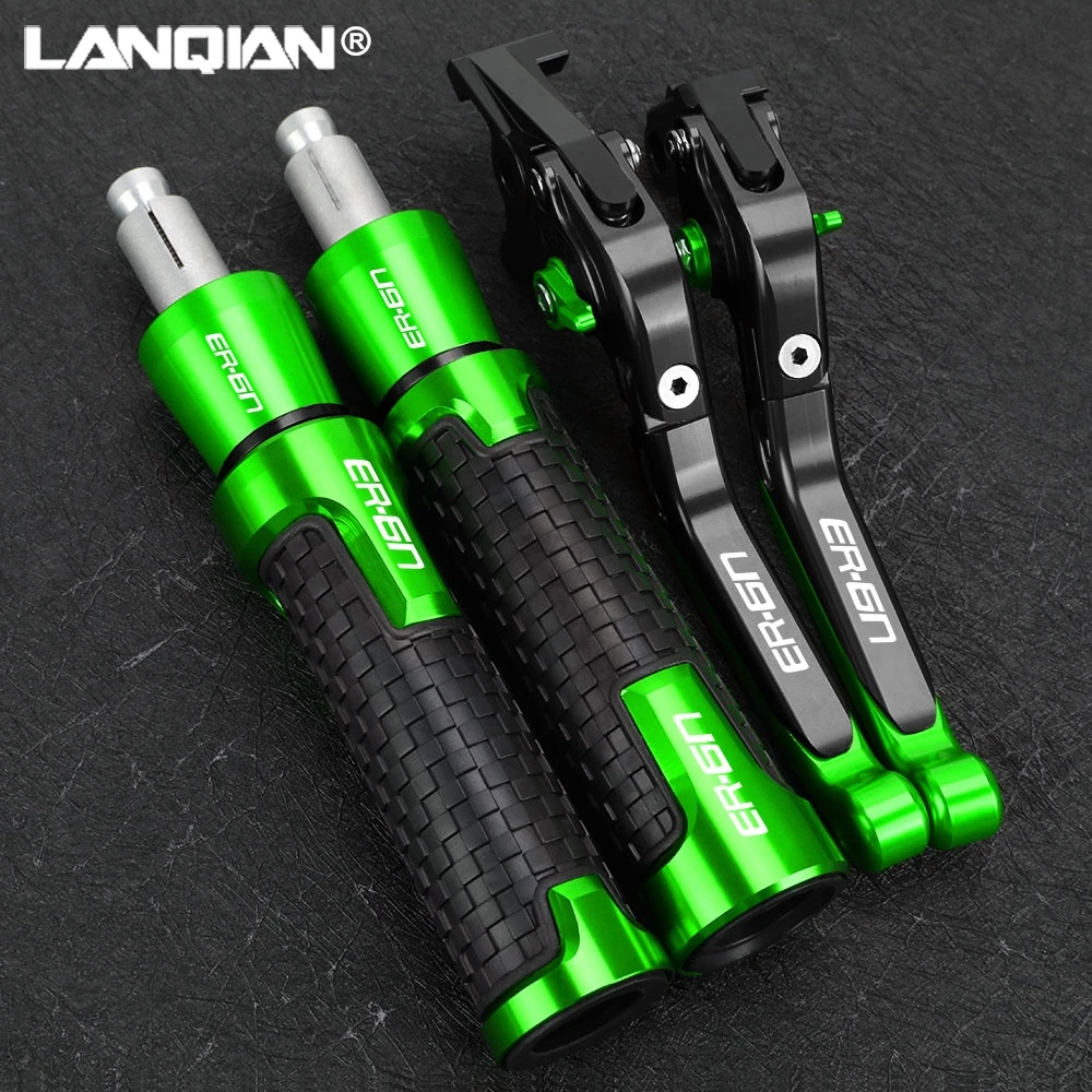 

For KAWASAKI ER6N ER-6N ER 6N 2004 2006 2007 2008 Motorcycle Foldable Brake Clutch Levers 7/8'' 22mm Handlebar Handle Grips Ends