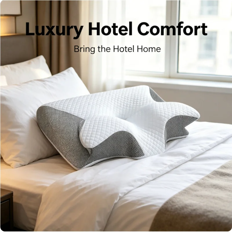 

Ergonomic Contour Memory Foam Cervical Pillow Breathable Orthopedic Neck Support Pillow for Side Back Stomach Sleepers