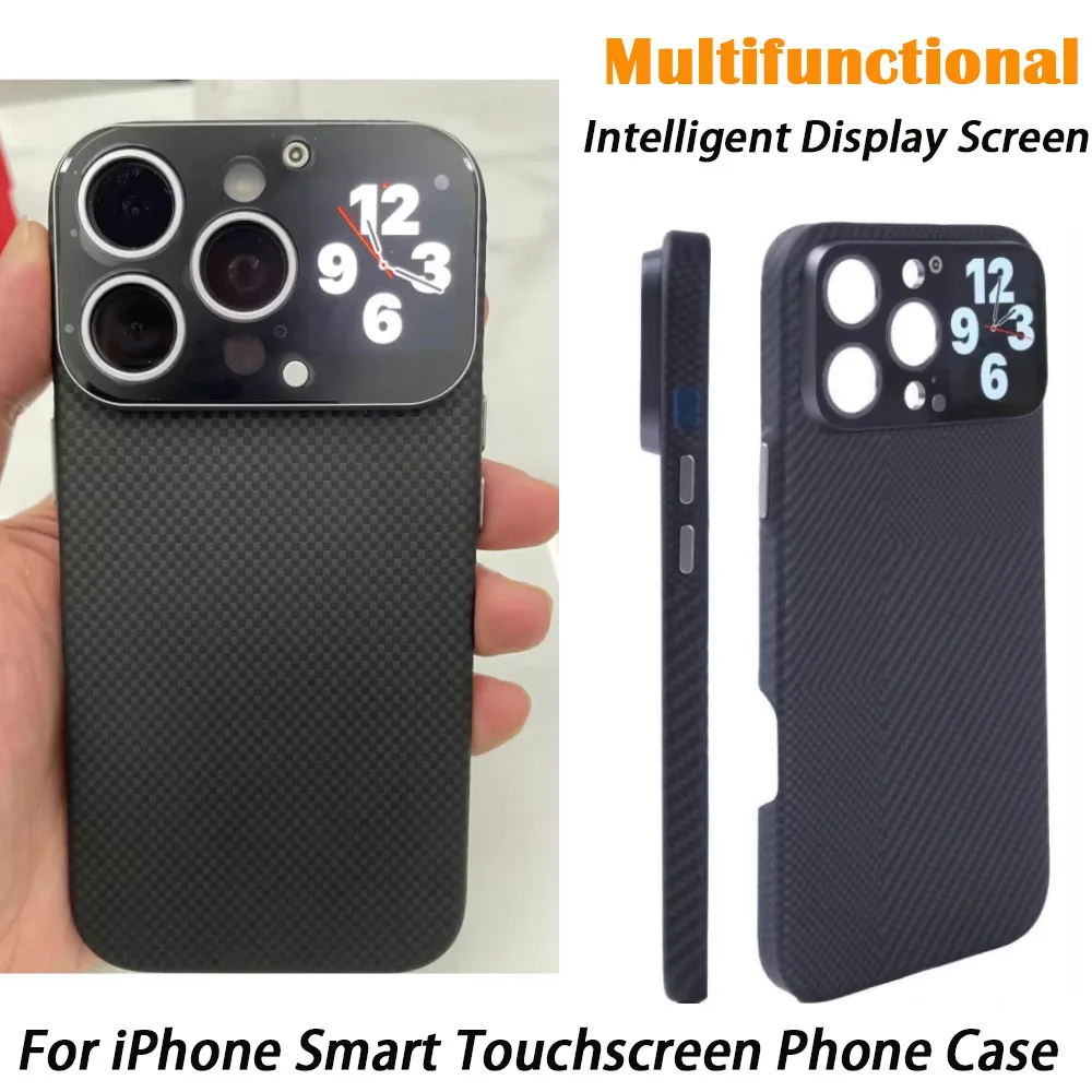 For iPhone 14 15 16 17 Pro Max New Smart Phone Case Connection Multifunctional Touch Screen Remote/Photography/Music