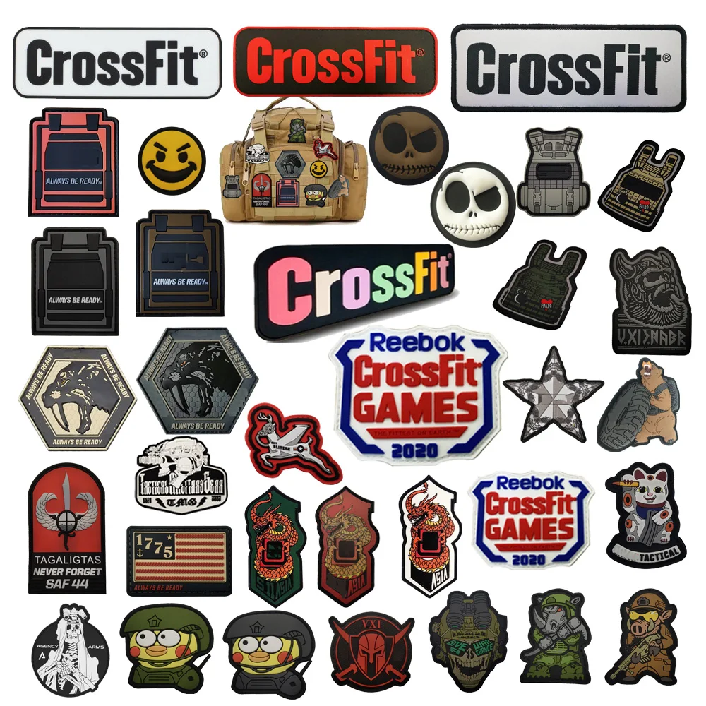 Hot Large Size Crossfit Training Tactics Chest Armband Outdoor Camping Bag PVC Soft Rubber Patch with Backpack Hook Loop Patch