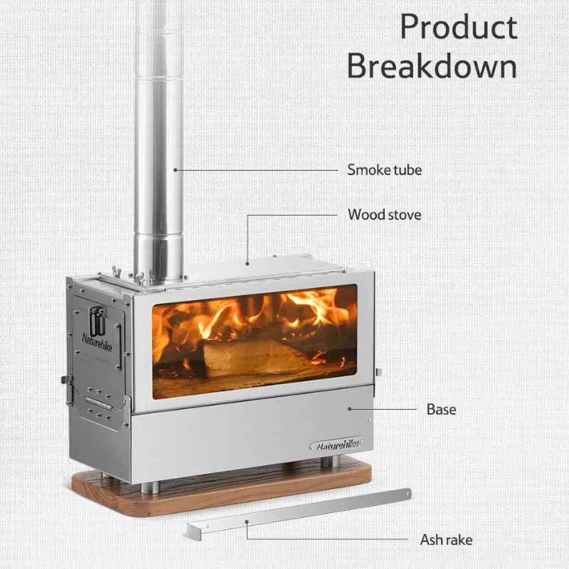 Imagem -05 - Naturehike Fogão a Lenha para Tendas de Campismo Fogão de Aquecimento de Secretária Portátil Ultra-leve e Destacável Fogão de Aquecimento para Piquenique ao ar Livre para Churrasco