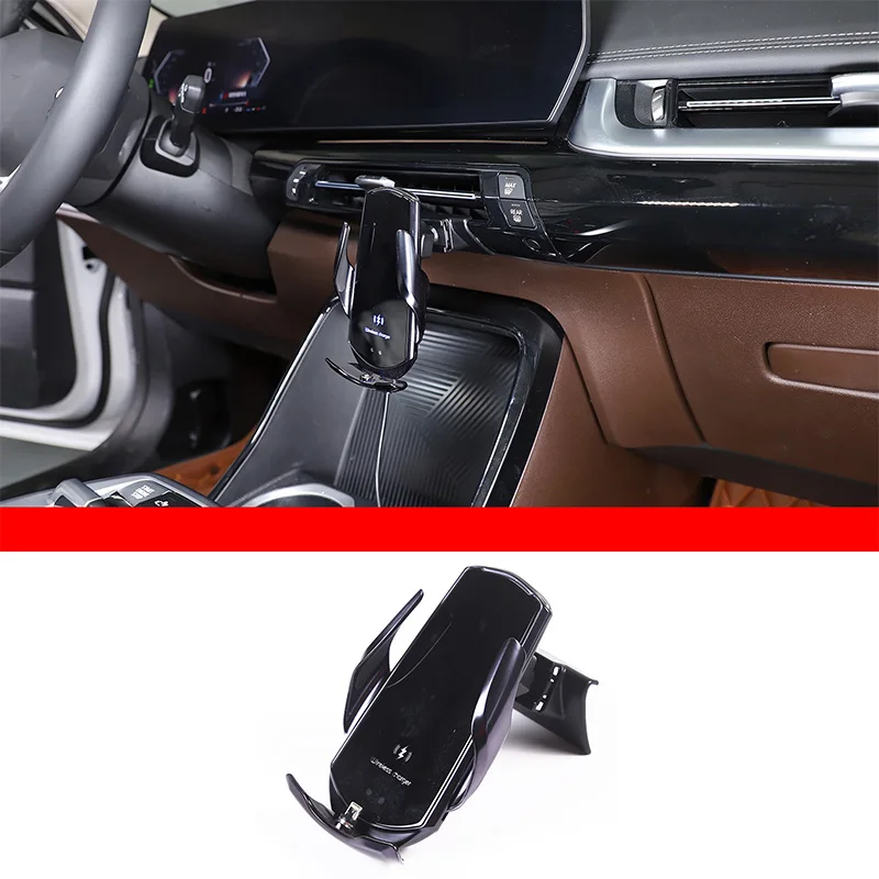 For 2023-2024 BMW X1 U11 ABS black car central control mobile phone holder GPS navigation bracket car interior accessories