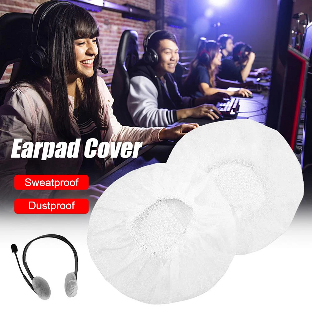 

100pcs/bag Disposable Headphone Cover Nonwoven Earmuff Cushion 8-12cm Headset Disposable Headphone Ear Covers