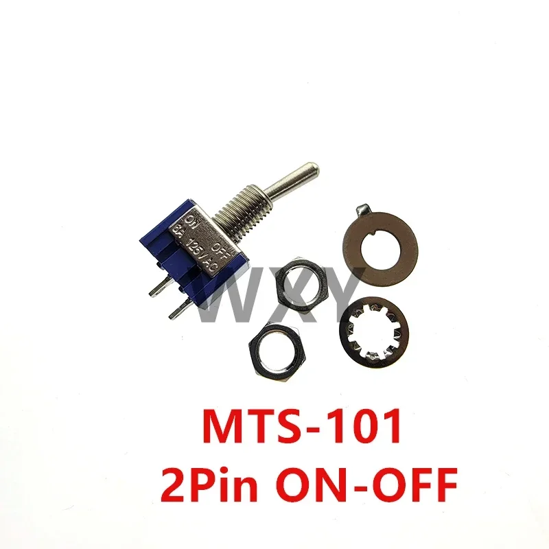 MTS-101 102 103 202 203 Miniature Toggle Switch Single Pole Double Throw SPDT DPDT ON-OFF-ON ON-ON 120VAC 6A 1/4 Inch Mounting