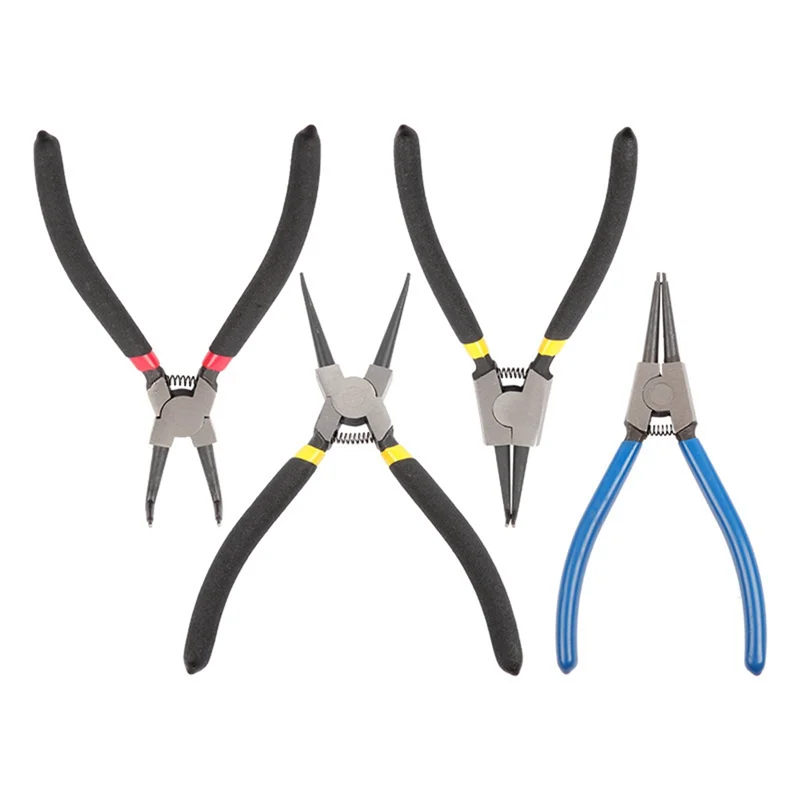 

A26F-4Pcs Snap Ring Pliers 7Inch Plier Set Circlip Combination Retaining Clip Tools Eye Pliers Tools Pliers