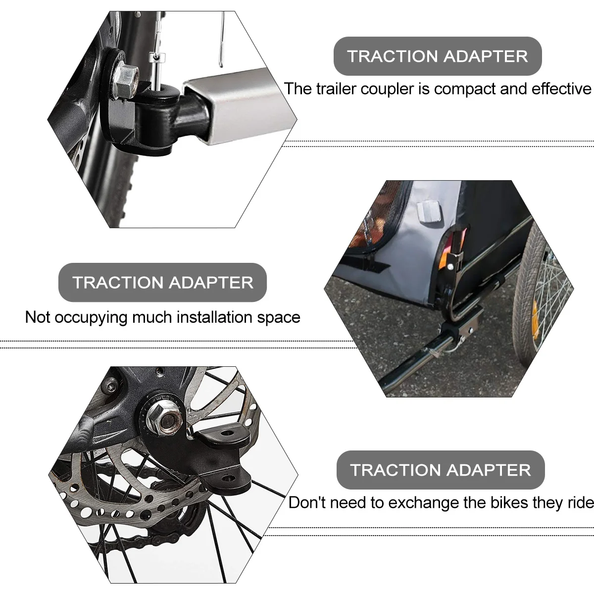 2 個の自転車トレーラーヒッチカプラー鉄素材耐久性のあるトラクションアダプター交換用自転車アクセサリートラクションアダプター