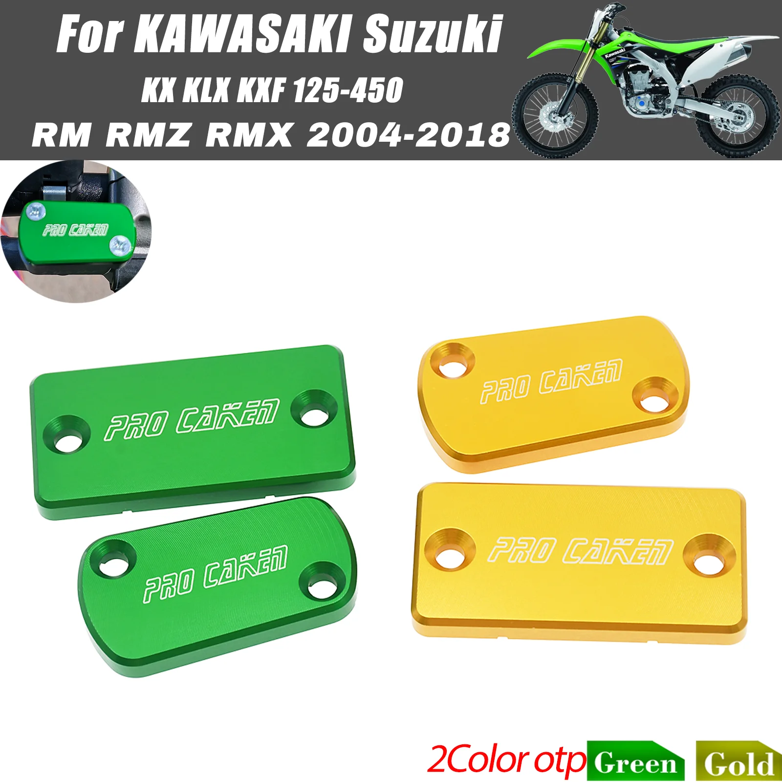 

CNC Front Rear Brake Reservoir Oil Fluid Caps For Suzuki RM125 RM250 RMZ250 RMZ450 RMX450Z series 2004-2018 Dirt Bike Parts