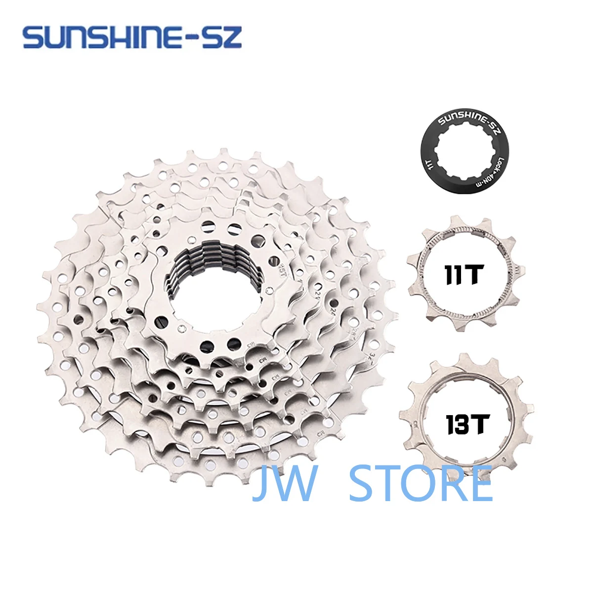 SUNSHINE Road Bike Cassette 8V Speed 11-23T 25T 28T 30T 32T 34T 36T Ultralight Bicycle Sprocket K7 Flywheel For Shimano HG Hub