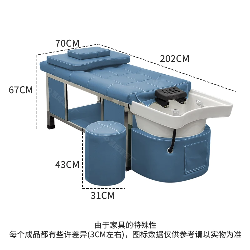 Ceramic basin shampoo bed, special Thai water circulation fumigation head treatment bed for barber shop and hair salon