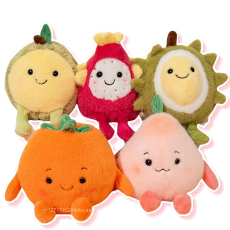 

14cm Cute Mini Fruit Plush Doll Soft With Legs Hami Melon Pitaya Durian Peach Persimmon Plush Toy Home Decor Gift For Kids
