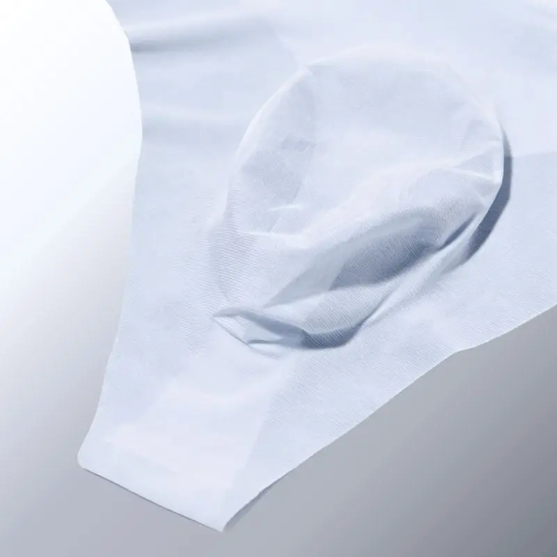 Celana Dalam Pria Ultra Tipis Bahan Sutra Es Nilon Model Thong Seksi Tanpa Jahitan G-String untuk Malam Romantis, Bernapas, Model T-Back Ukuran Besar S-6XL
