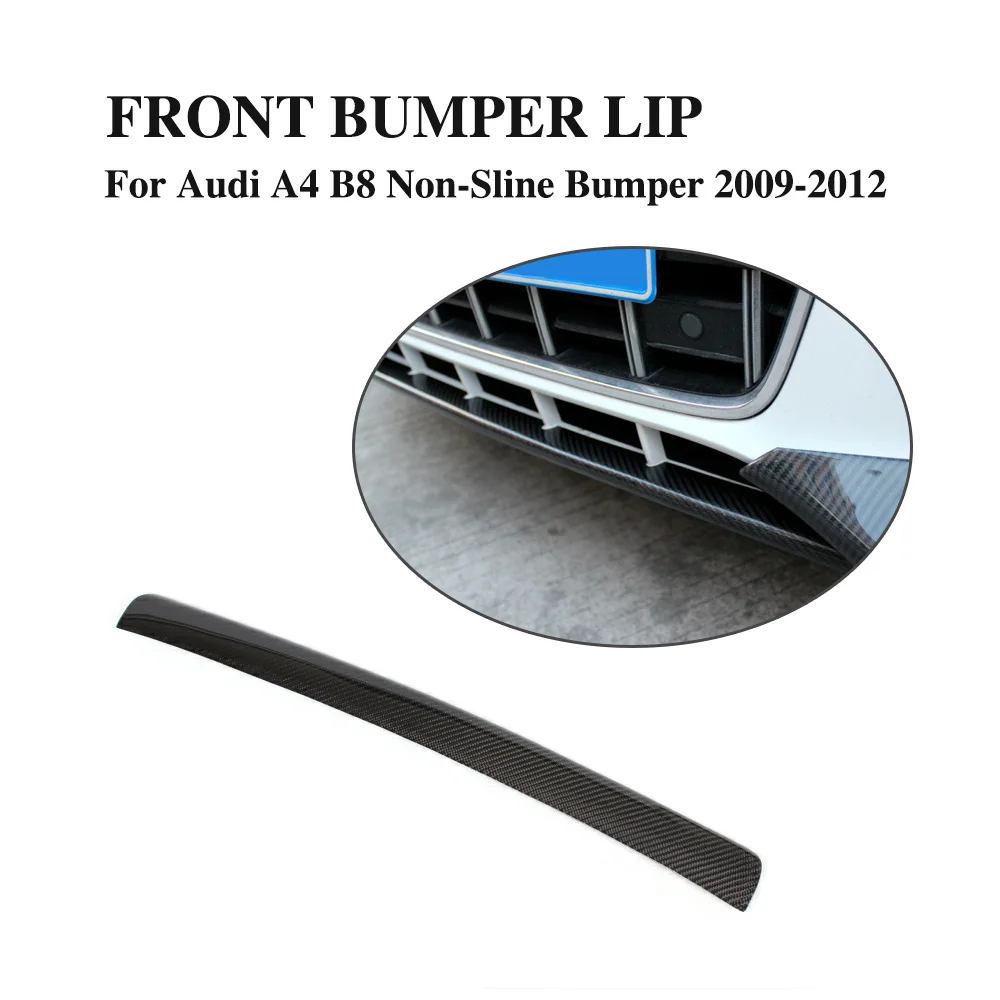 Carbon Fiber Front Bumper Lip Spoiler Fit For Audi A4 B8 Non-Sline Bumper 2009-2012 Car Accessories