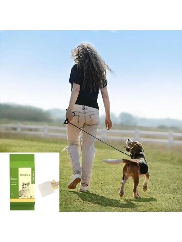 Degradable Dog Poop Bags Double Layer Leak Proof Thick Trash Bag Flushable Waste Bags Excrement Pet Trash Bag X3UC