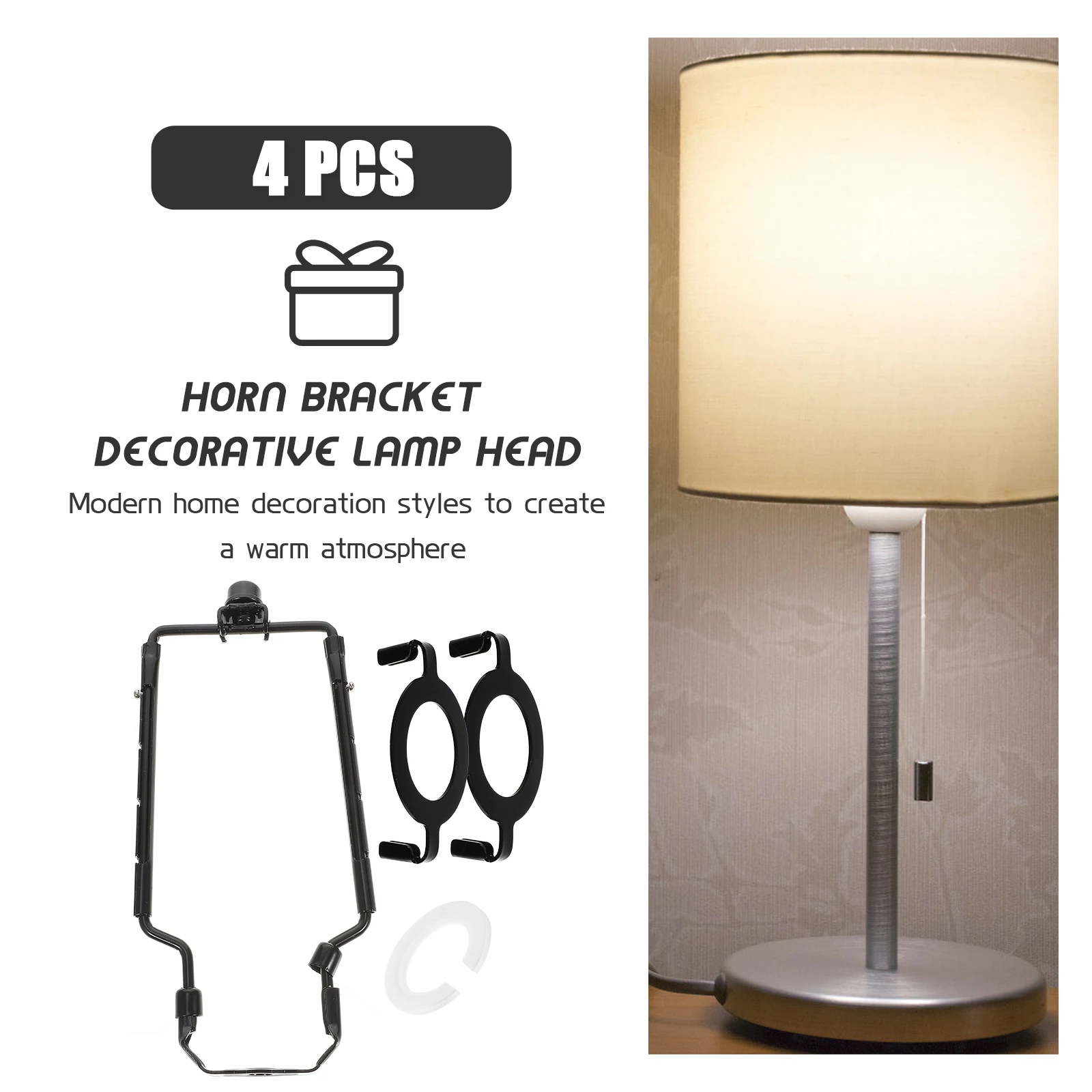 

1 Set Lampshade Bracket Lamp Harp Frame Adjustable Support For Desk Floor Table Lamp Heavy Duty Lighting Accessory Replacement