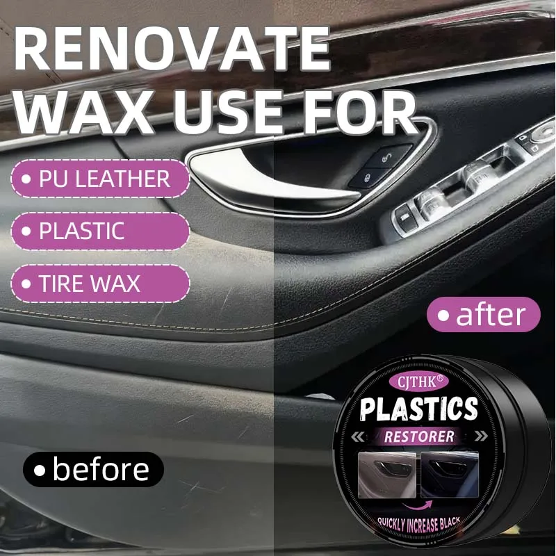 Car Plastic Restorer Back To Black Gloss Leather Plastic Repair Paste Auto Interior Leather Panel Renewal Wax Coating Agent