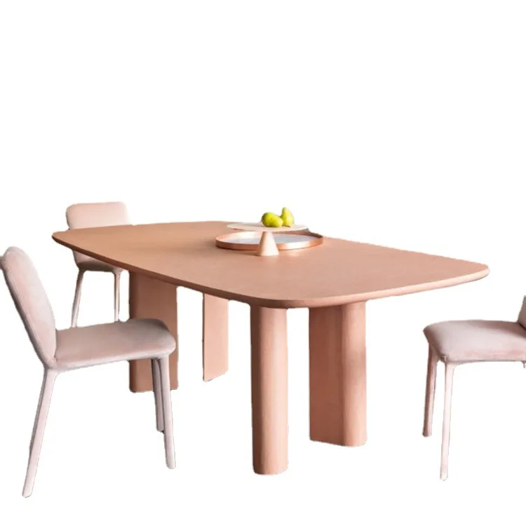 

Nordic Style Light Luxury Solid Wood Table Designer Personalized Oval Strip Negotiation Desk