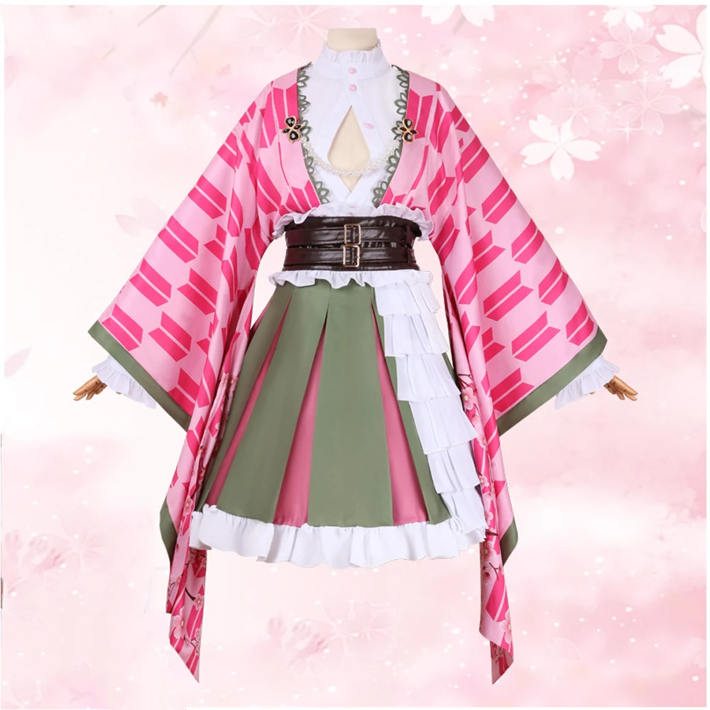 

Mitsuri Cosplay Costume Japanese Anime Characters Kanroji Comic Convention Costumes Female Halloween Party Dress
