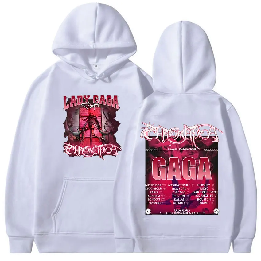 Singer Lady Gaga The Chromatica Ball Tour 2024 New Hoodie Men Women Hip Hop Vintage Oversized Sweatshirt Clothing Pullover Hoody