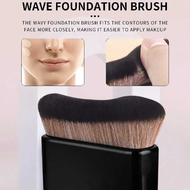 Grand pinceau de maquillage pour Contour, forme ondulée, professionnel, pour mélanger la poudre, pour le visage, les joues, mettant en valeur et le bronzage