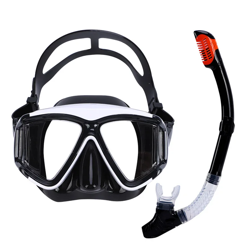 Professional Swim Goggles for Adults  Snorkel with Mask Breathing Tube Swimming Glasses Wide Vision Scuba Snorkeling Set