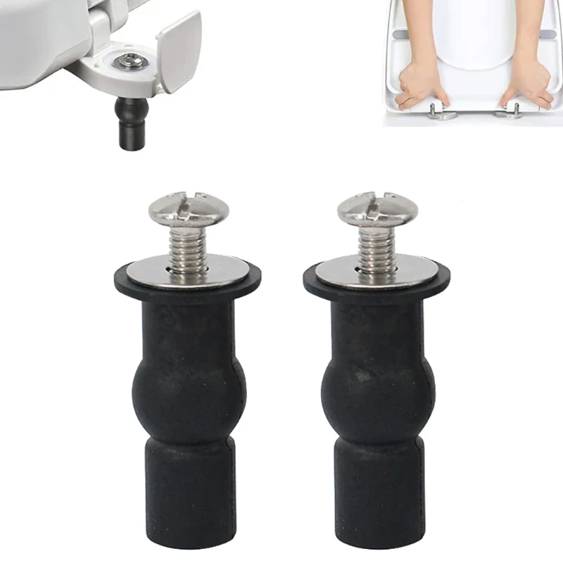 2/4Pcs Toilet Seat Screw Hinge Expansion Rubber Top Universal Nut Cover Tray Fixing Toilet Blind Hole Bathroom Toilet Seat Parts