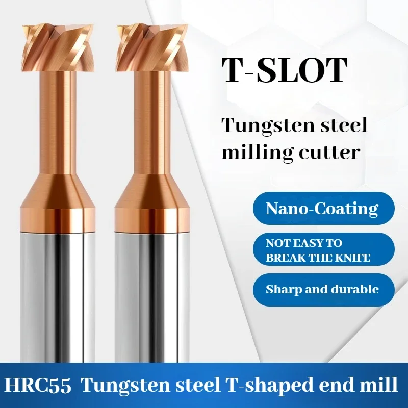 

Carbide T Slot Milling Cutter Tungsten 3mm 4mm 6mm 8mm 10mm 12 T Type Grooving Milling Cutter Overall Steel Slotting Router Bits