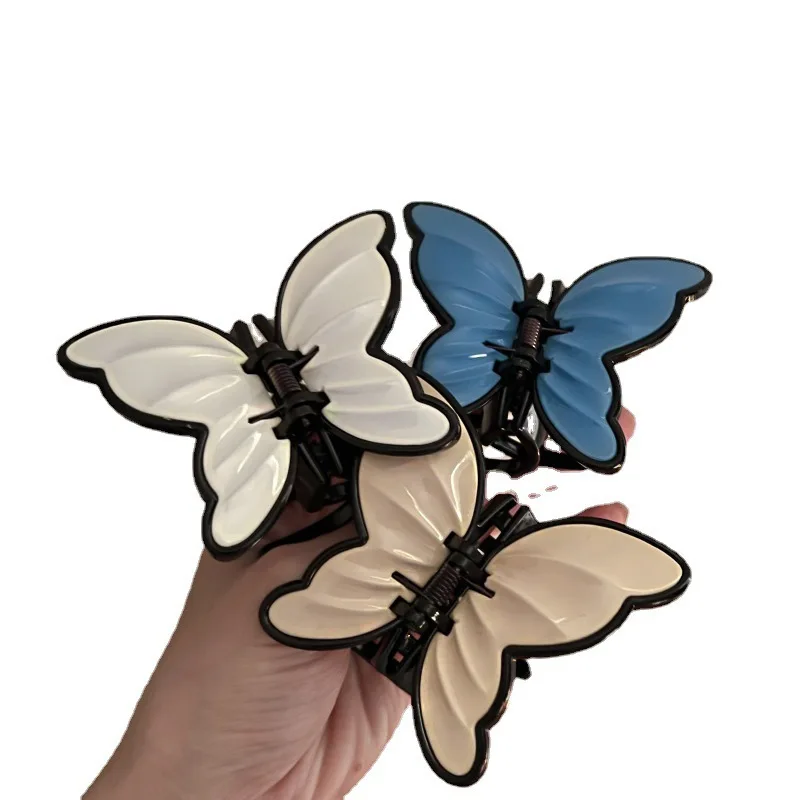 Women Vintage Butterfly Grab Clip Acrylic Shark Clip Premium Crab Hair Clip Plain and Simple Hair Claw Hair Accessories