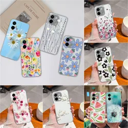 Phone Cover For Vivo Y28 4G Shell Pretty Flower Fruit Pattern Case Super Shockproof Silicone Soft TPU Clear For Vivo Y 28 Fundas