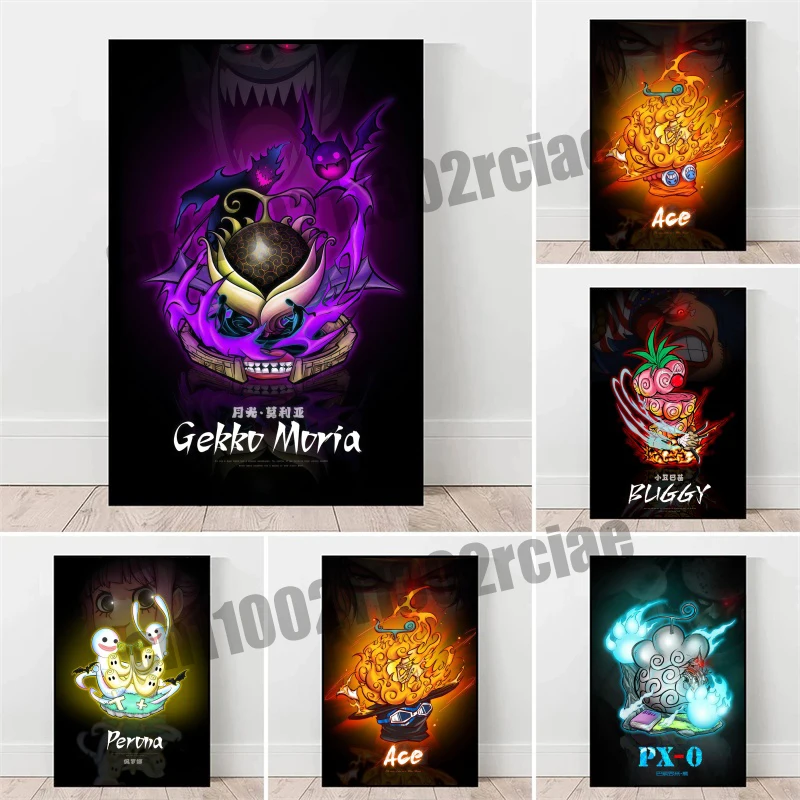 

Japanese Childhood Anime One Piece Demon Fruit Super Cool Style Canvas Painting Poster Suitable for Living Room Decoration Gift