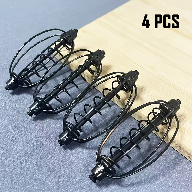 

4PCS #20/#30 European Spring Anti-Snag Bait Feeder Long Cast Spot Dispenser with Removable Design for Lake/Wild Bottom Fishing