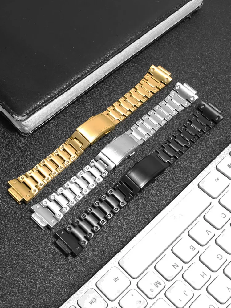 Suitable for Casio Farmhouse Oak GM2100/GA2100 Small Square DW5600 Modified Stainless Steel Strap