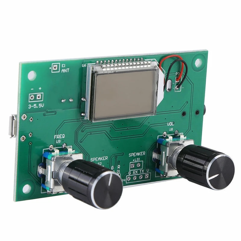 Retail FM Radio Receiver Module 87-108MHz Frequency Modulation Stereo Receiving Board with LCD Digital Display 3-5V DSP PLL