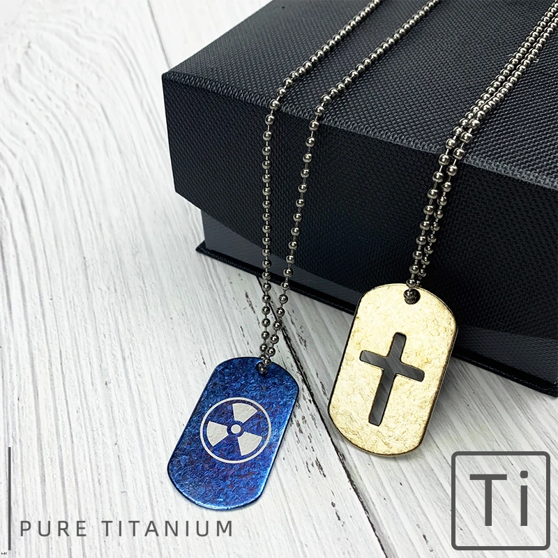 Trendy Pure Titanium Dog Tags Fashion Necklace Pendant Ultra-Lightweight Anti-Allergy Durable Men And Women Necklaces Pandants