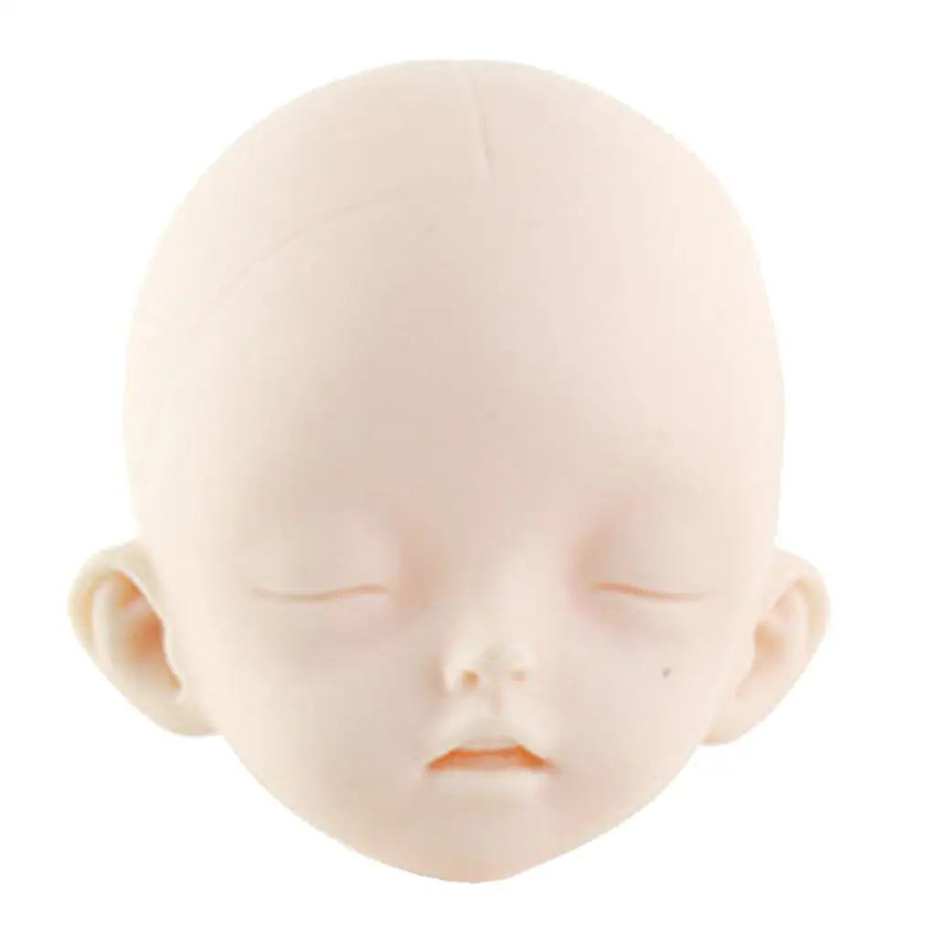 Cabeza de muñeca BJD, accesorio para manualidades, piel blanca, sin maquillaje, 1/6