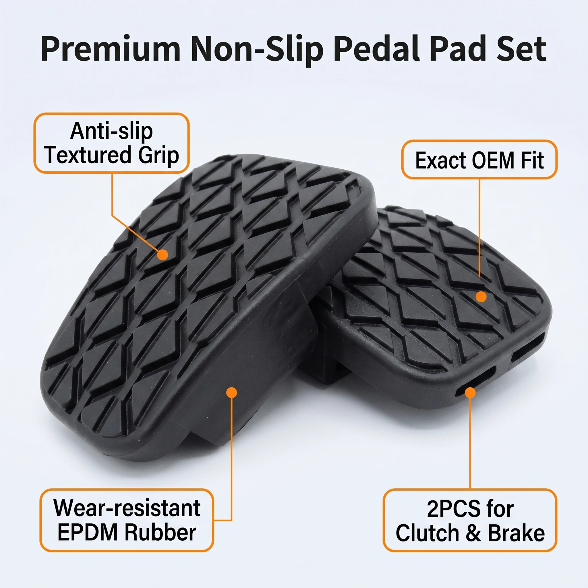 2 PCS Clutch Brake Pedal Rubber Pad for Ford Fiesta MK7 B-Max Ecosport 1534502 EY162457AA 8V512457AA Non-Slip Cover Kit