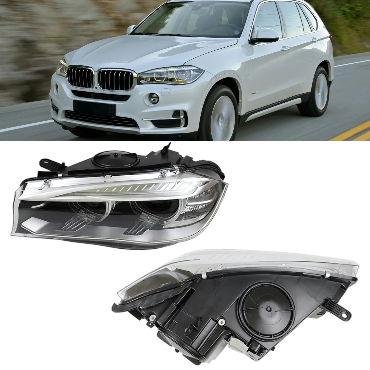 F15 2014-2018 HID Xenon Front Headlight Assembly OEM Plug and Play Angel Eye Auto Lamp Parts