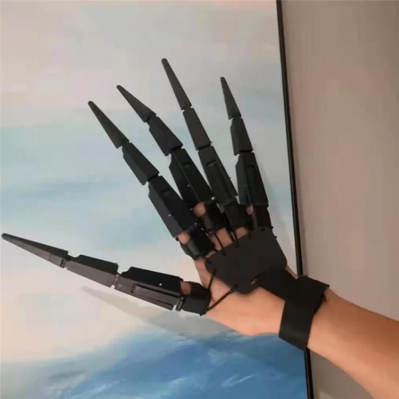 Halloween articolato dita Scarry dita finte scheletro mani realistico Horror fantasma artiglio puntelli Cosplay Gear Finger,B
