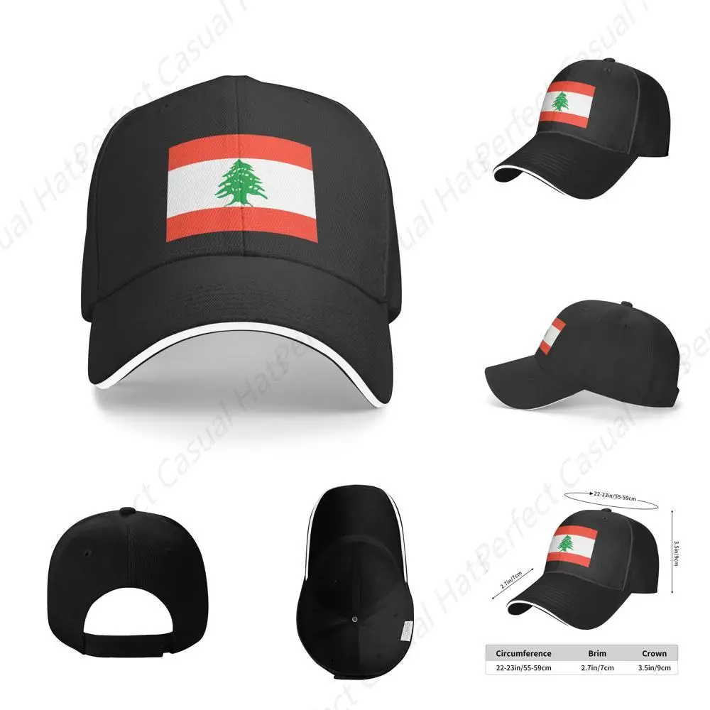 

High Quality Lebanese Flag Hat Sunscreen Cowboy Hat Peaked Caps Casual Sandwich Caps Trucker Hat Men Women Outdoor Sun Visor